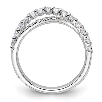 14K White Gold True Origin 1 Carat Lab Grown Diamond Vs D E F Crisscross Band