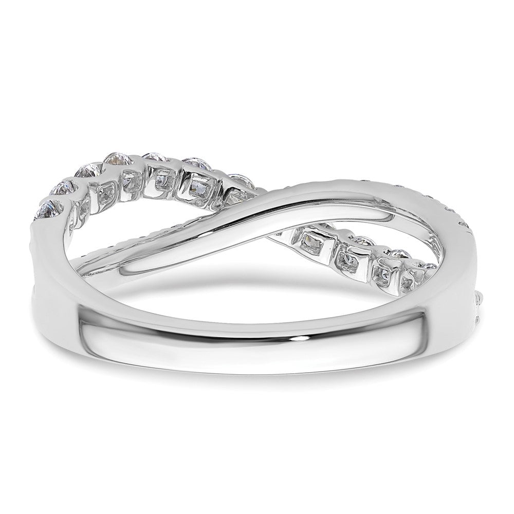 14K White Gold True Origin 1 Carat Lab Grown Diamond Vs D E F Crisscross Band