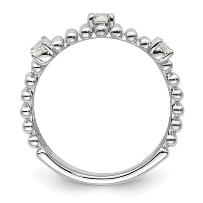 14K White Gold True Origin 3/8 Carat Lab Grown Diamond Vs D E F Triple Band