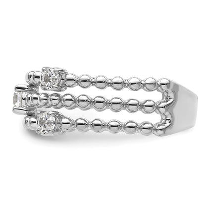 14K White Gold True Origin 3/8 Carat Lab Grown Diamond Vs D E F Triple Band
