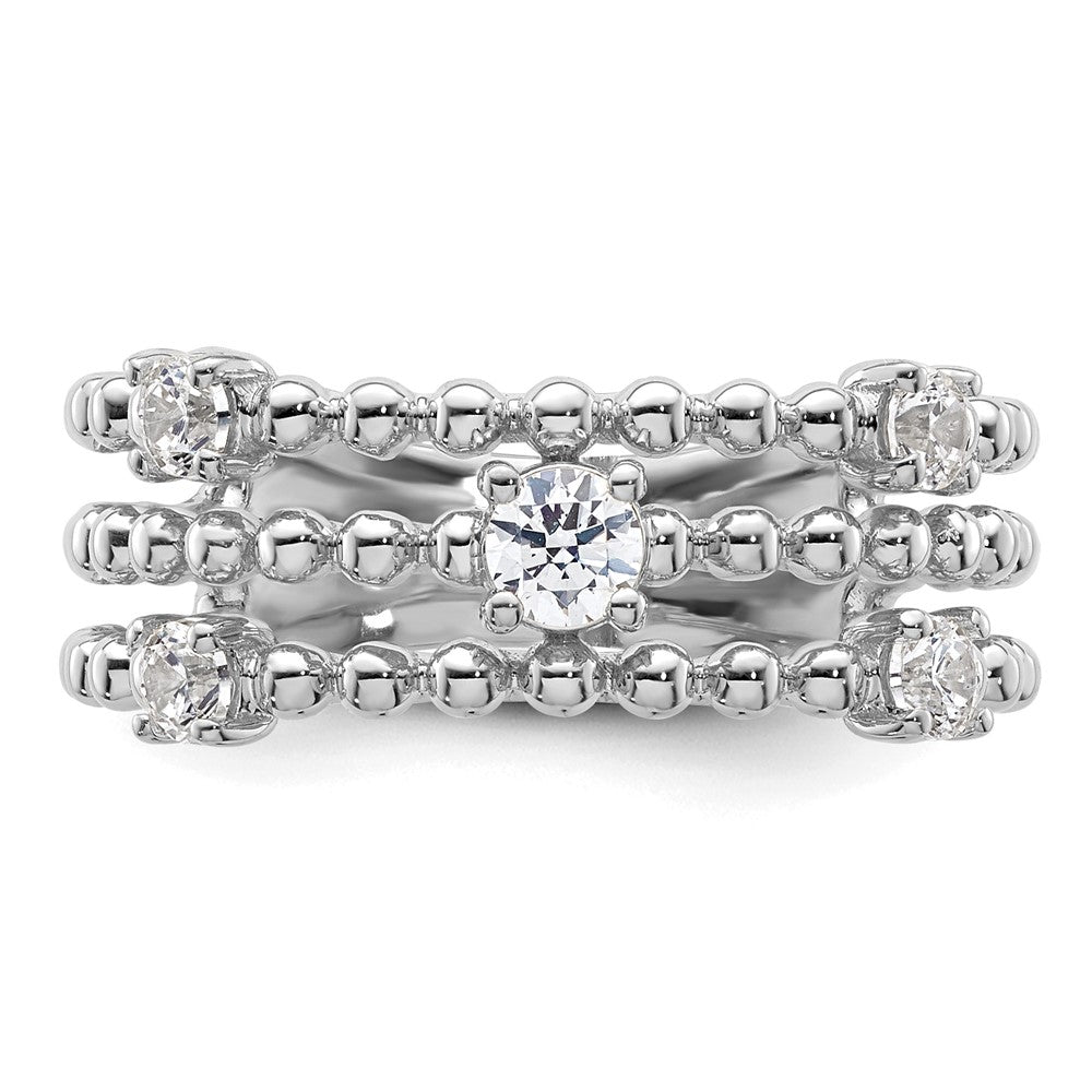 14K White Gold True Origin 3/8 Carat Lab Grown Diamond Vs D E F Triple Band