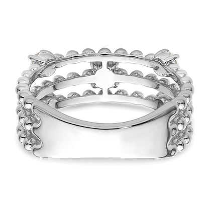 14K White Gold True Origin 3/8 Carat Lab Grown Diamond Vs D E F Triple Band