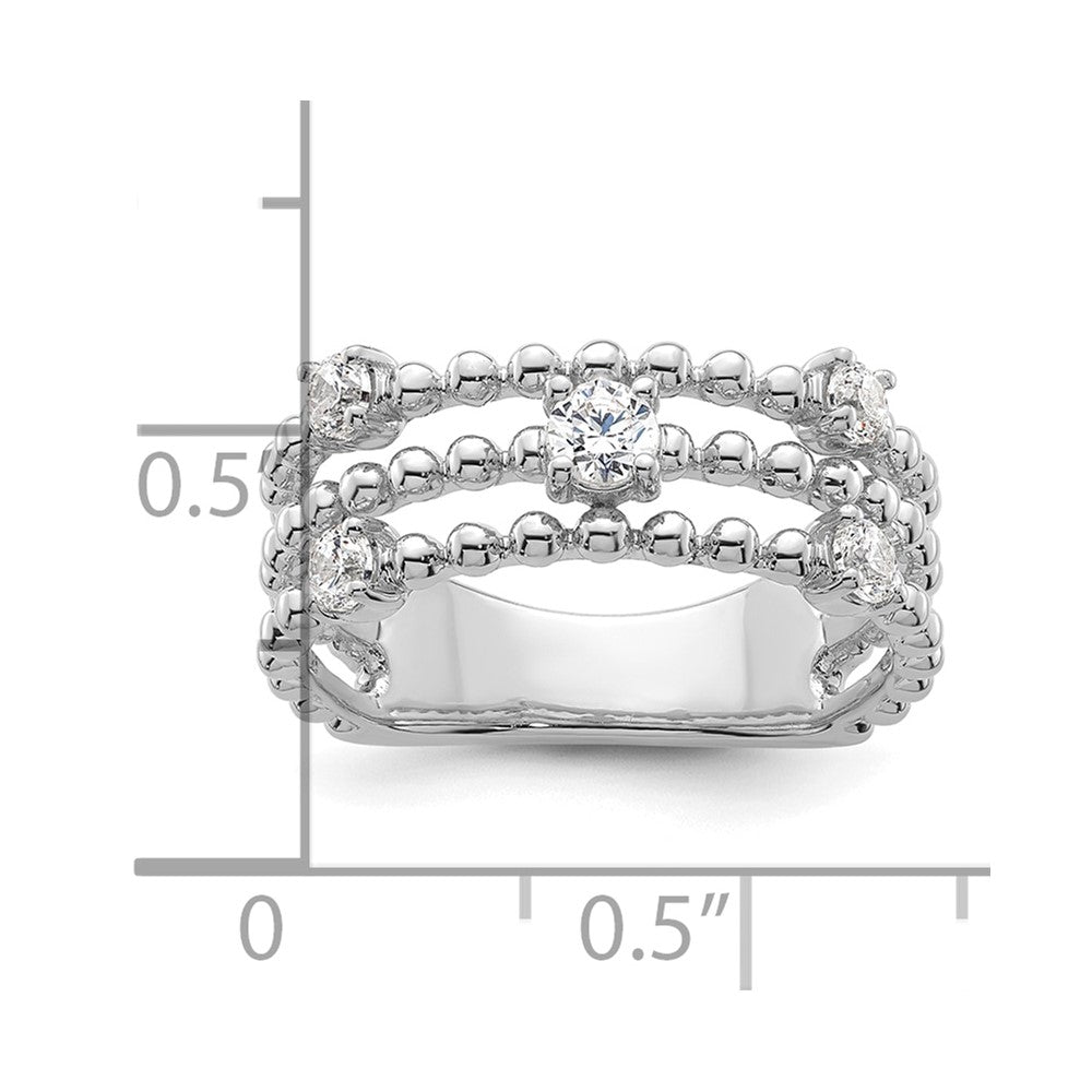 14K White Gold True Origin 3/8 Carat Lab Grown Diamond Vs D E F Triple Band