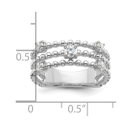 14K White Gold True Origin 3/8 Carat Lab Grown Diamond Vs D E F Triple Band