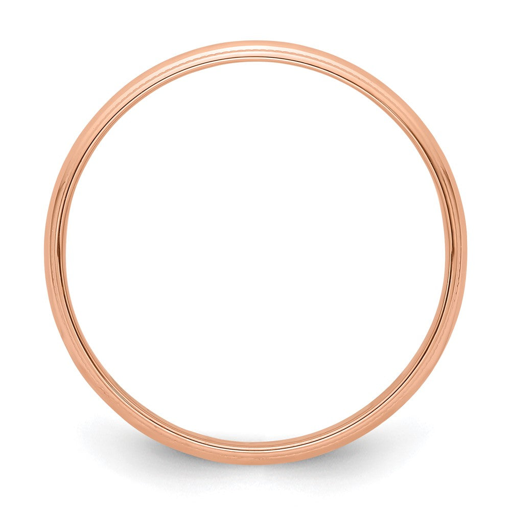 18k Rose Gold 4mm Lightweight Milgrain Half Round Wedding Band Ring