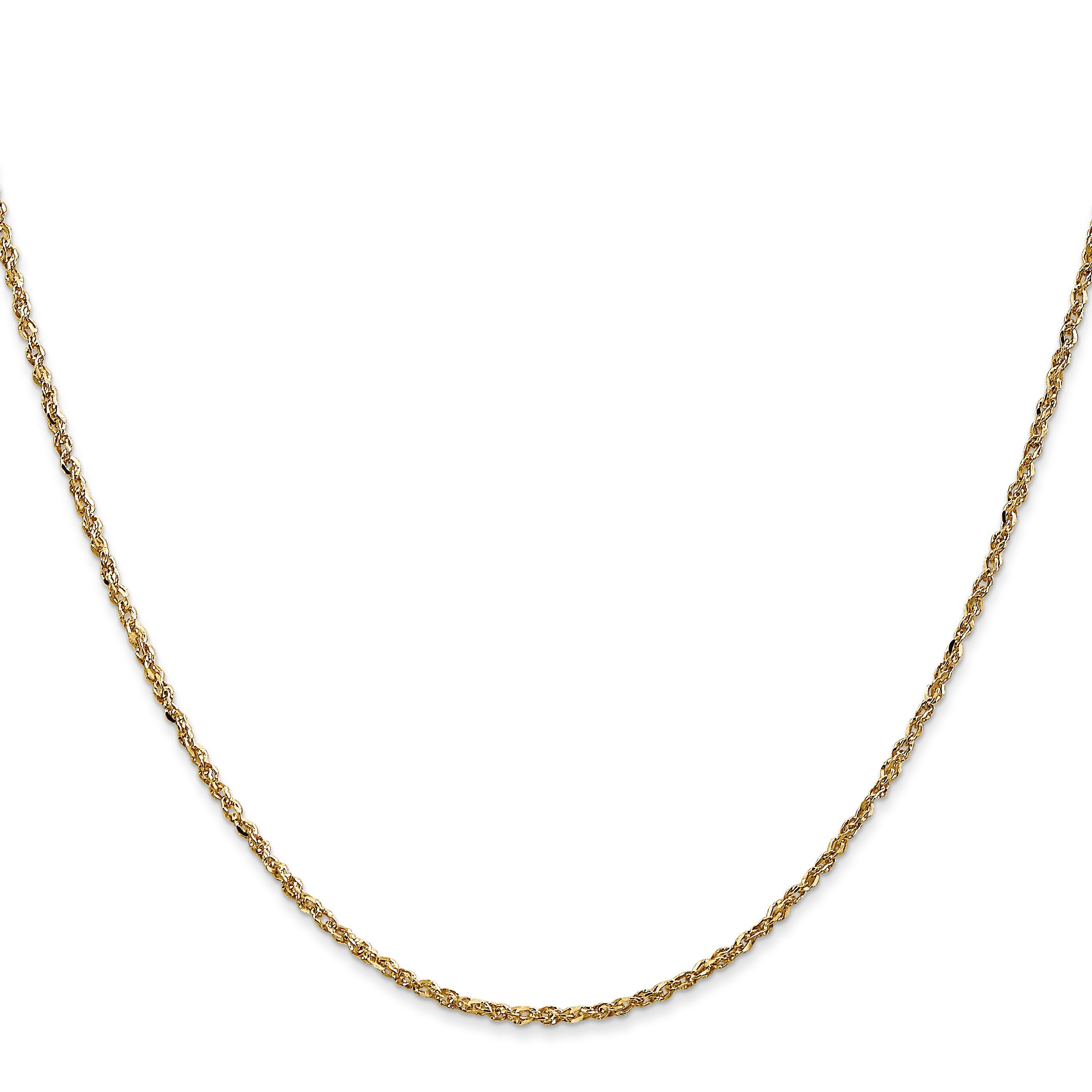 22 Inch 14K 1.7mm Ropa Chain Necklace