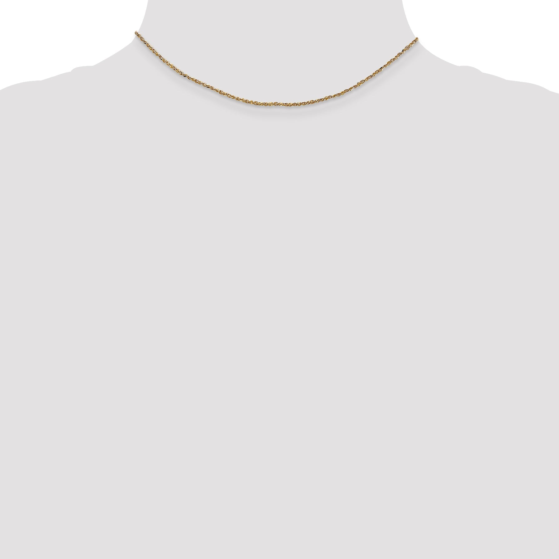 14K Yellow Gold 14 Inch 1.7mm Ropa With Lobster Clasp Chain Necklace