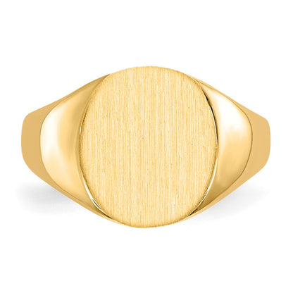 10K Yellow Gold 11.5X10.0mm Closed Back Signet Ring