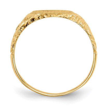 10K Yellow Gold 11.0X9.0mm Closed Back Diamond Signet Ring Mounting