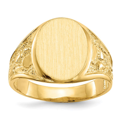 2nd of CUSTOM ORDER MICHEL BOLLI - 14K Yellow Gold 15.0x11.5mm Open Back Men's Signet Ring
