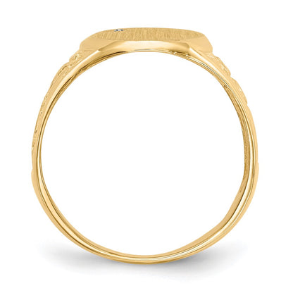 14K Yellow Gold 15.0x11.0mm Open Back VS Real Diamond Men's Signet Ring