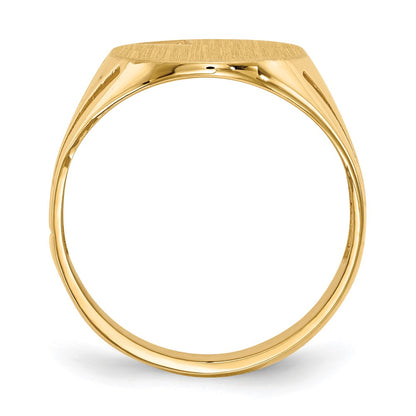 14K Yellow Gold 16.0X14.0mm Open Back Diamond Men'S Signet Ring Mounting