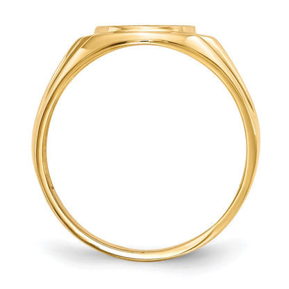 14K Yellow Gold 13.5X10.0mm Open Back A Diamond Men'S Signet Ring