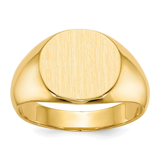 10K Yellow Gold 10Ky 12.5X13.5mm Closed Back Mens Signet Ring