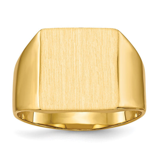(Custom Order 10gm Olga Gerasymiv) 14K Yellow Gold 13.0x12.0mm Closed Back Mens Signet Ring
