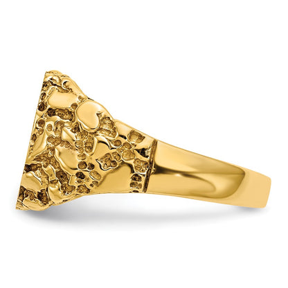 14K Yellow Gold 10.0X11.5mm A Diamond Closed Back Signet Ring