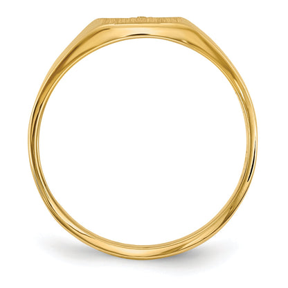 10K Yellow Gold Polished Closed Back 8.0X7.0mm Diamond Signet Ring Mounting