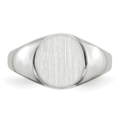 10K White Gold 9.0X9.0mm Closed Back Signet Ring