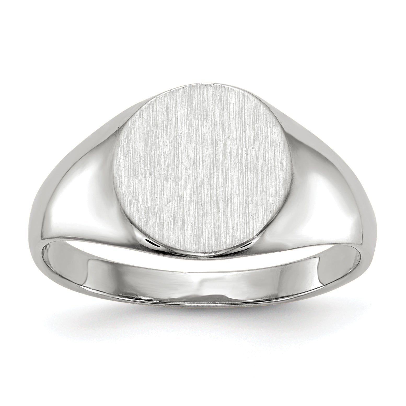 10K White Gold 9.0X9.0mm Closed Back Signet Ring