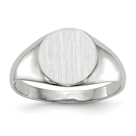 10K White Gold 9.0X9.0mm Closed Back Signet Ring