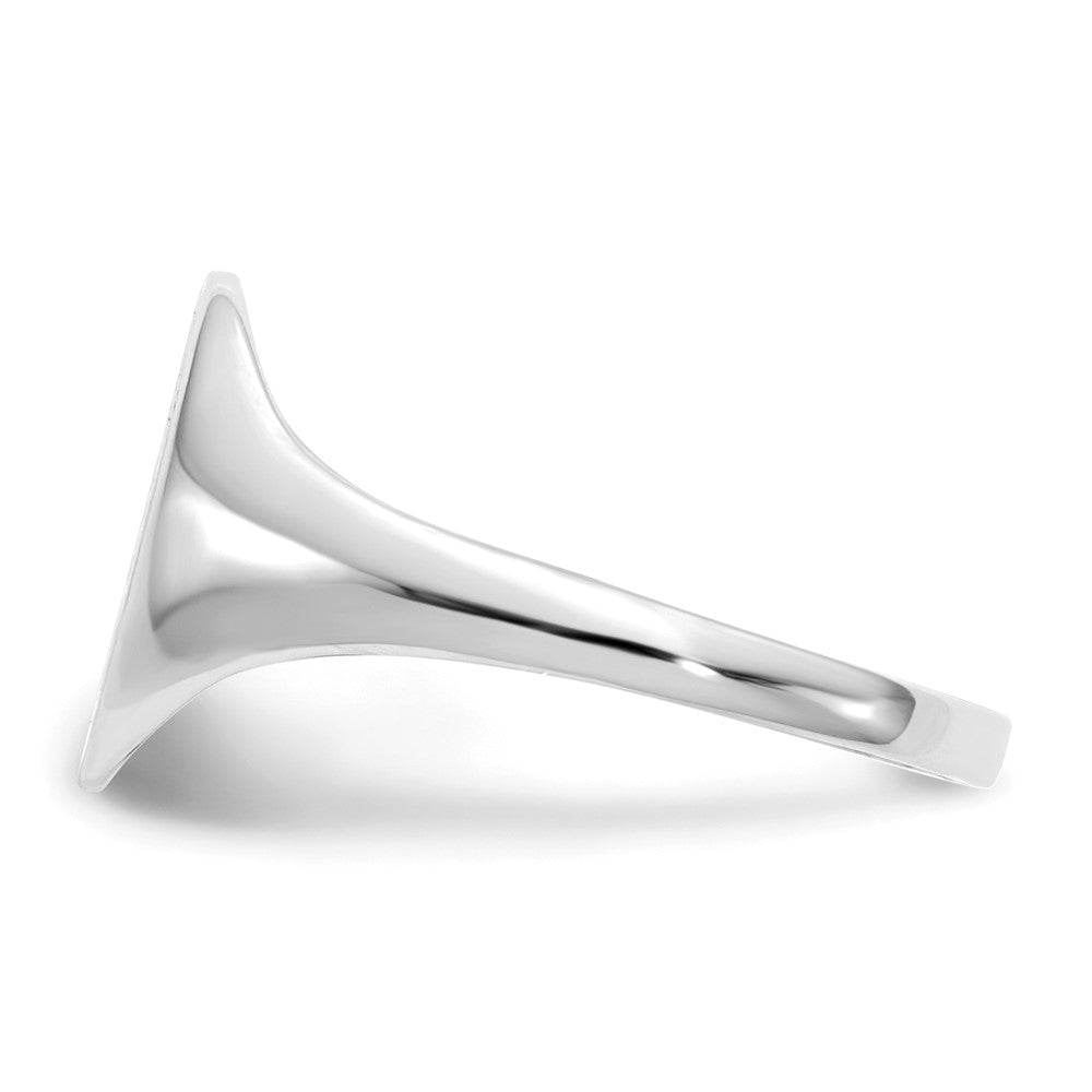 10K White Gold 10.0X9.0mm Closed Back Signet Ring