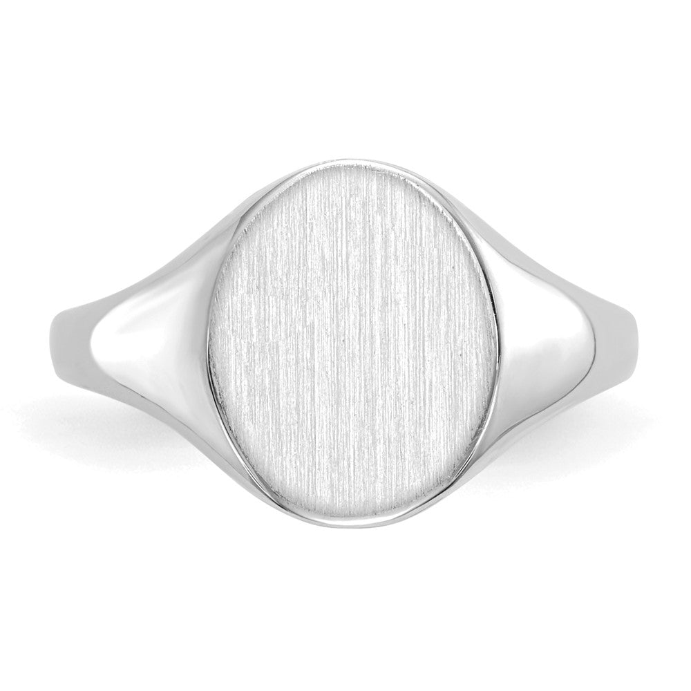 10K White Gold 10.0X9.0mm Closed Back Signet Ring