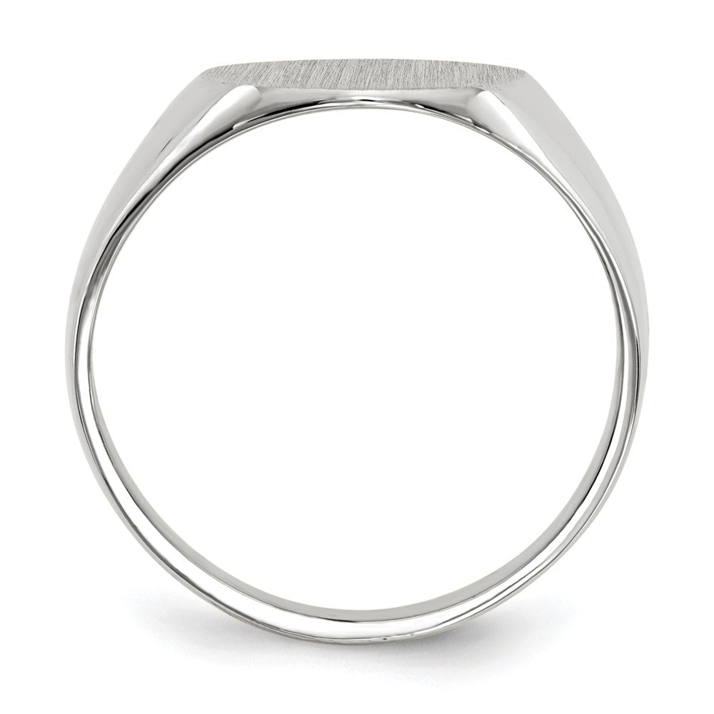 10K White Gold 12.5X12.0mm Closed Back Signet Ring