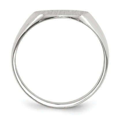 10K White Gold 12.5X12.0mm Closed Back Signet Ring