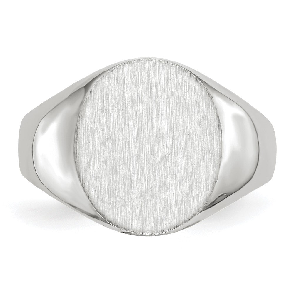 10K White Gold 12.5X12.0mm Closed Back Signet Ring