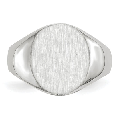 10K White Gold 12.5X12.0mm Closed Back Signet Ring
