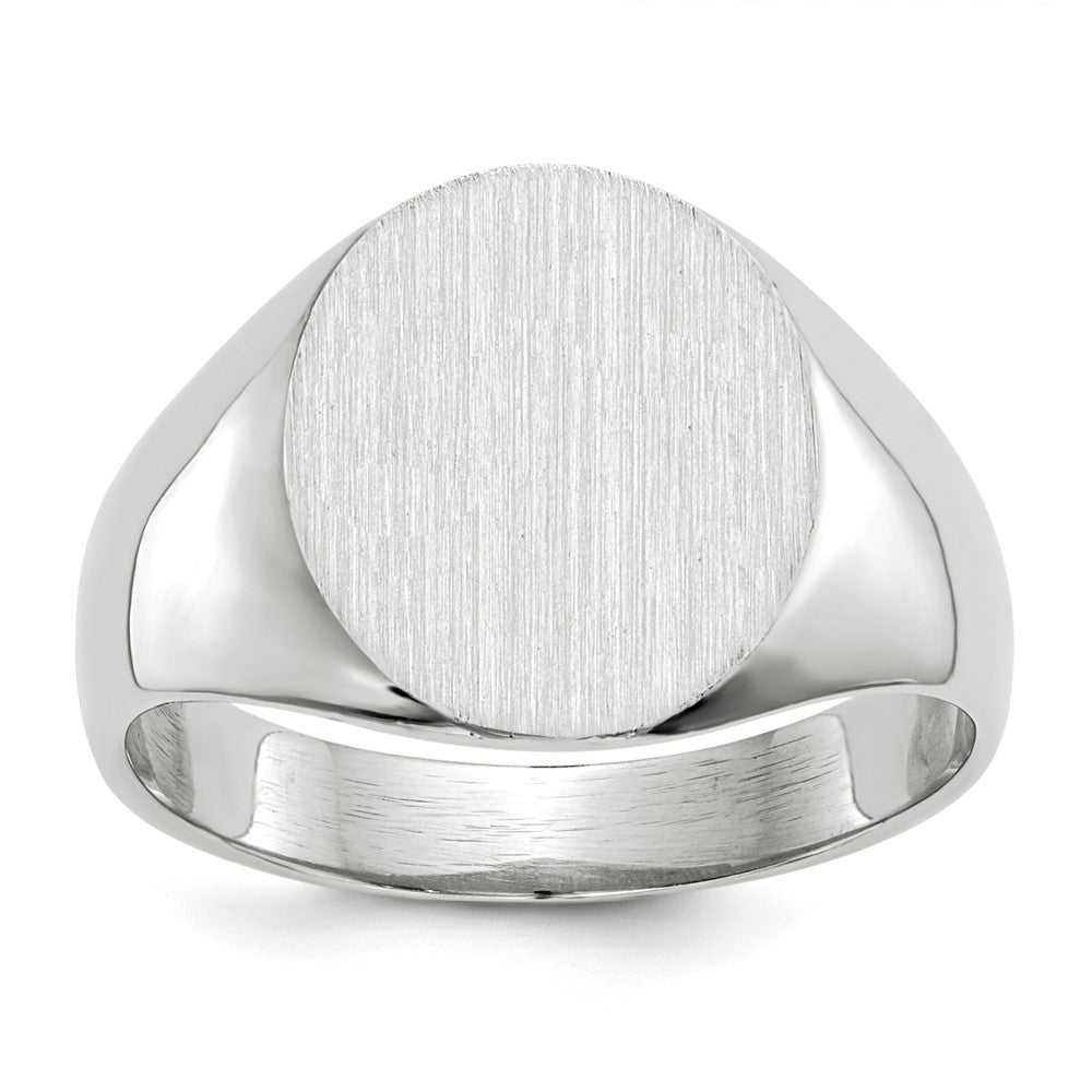 10K White Gold 12.5X12.0mm Closed Back Signet Ring