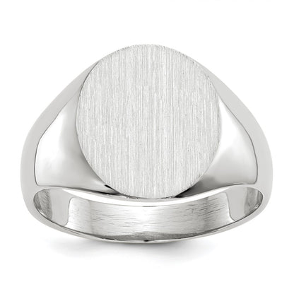 10K White Gold 12.5X12.0mm Closed Back Signet Ring