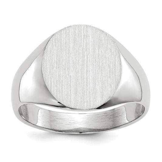 10K White Gold 12.5X12.0mm Closed Back Signet Ring