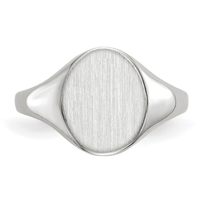 10K White Gold 10.0X9.0mm Open Back Signet Ring
