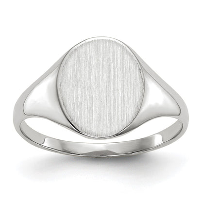 10K White Gold 10.0X9.0mm Open Back Signet Ring
