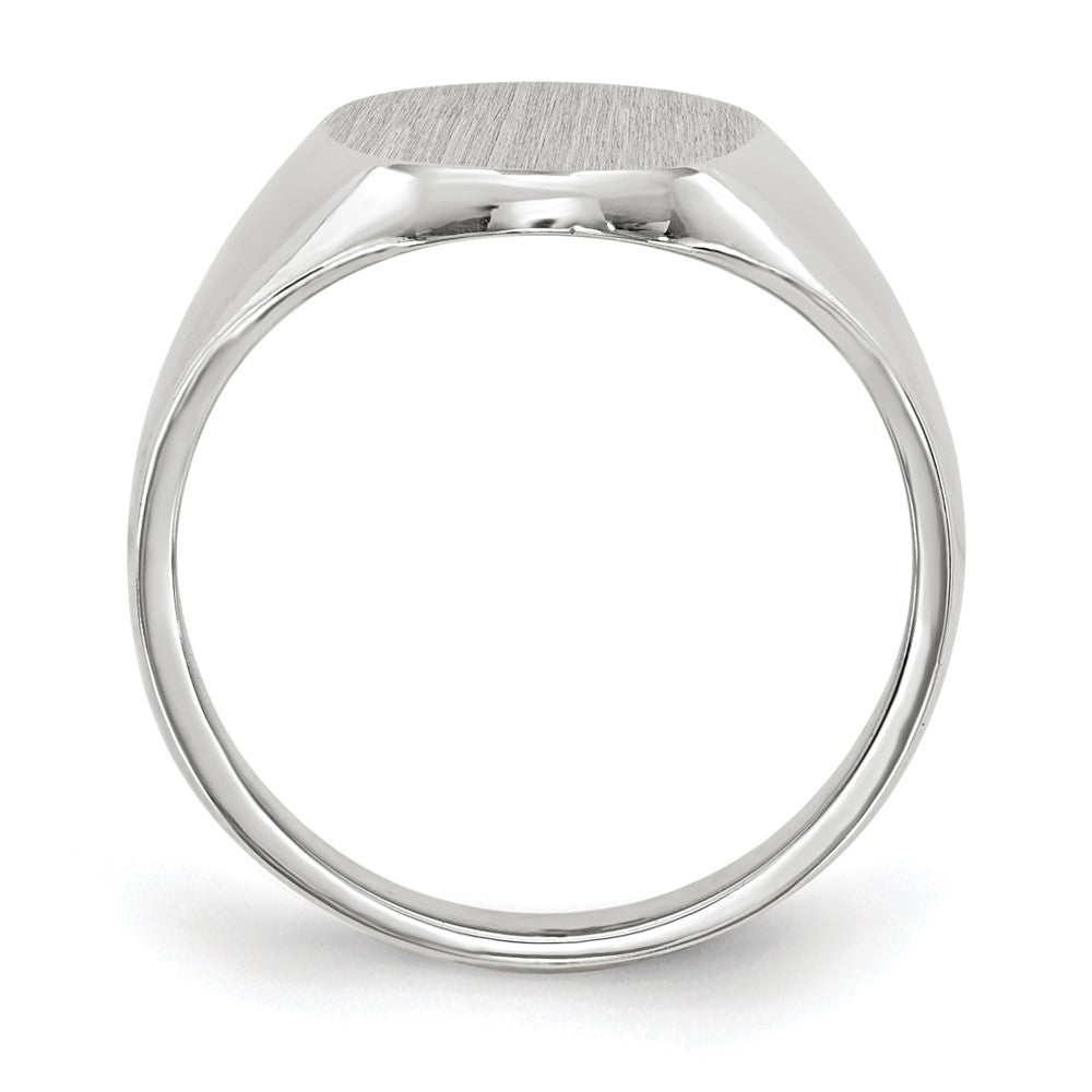 10K White Gold 11.5X8.0mm Closed Back Signet Ring