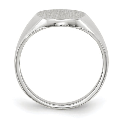 10K White Gold 11.5X8.0mm Closed Back Signet Ring