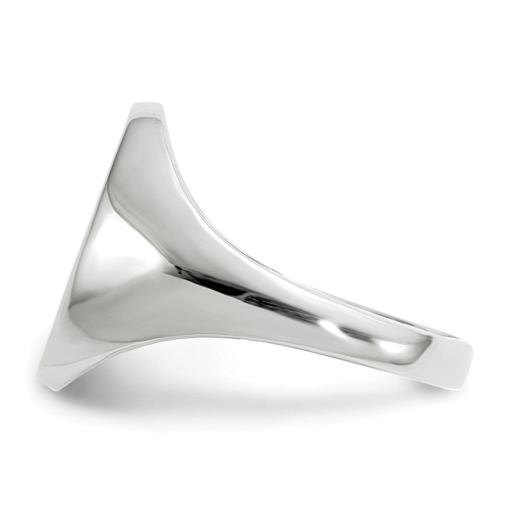 10K White Gold 11.5X8.0mm Closed Back Signet Ring