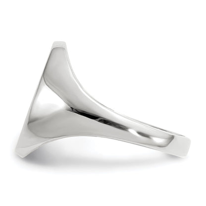 10K White Gold 11.5X8.0mm Closed Back Signet Ring