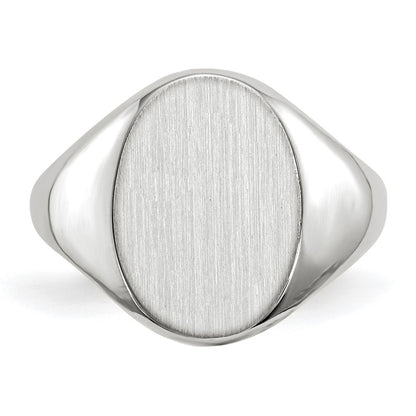 10K White Gold 11.5X8.0mm Closed Back Signet Ring