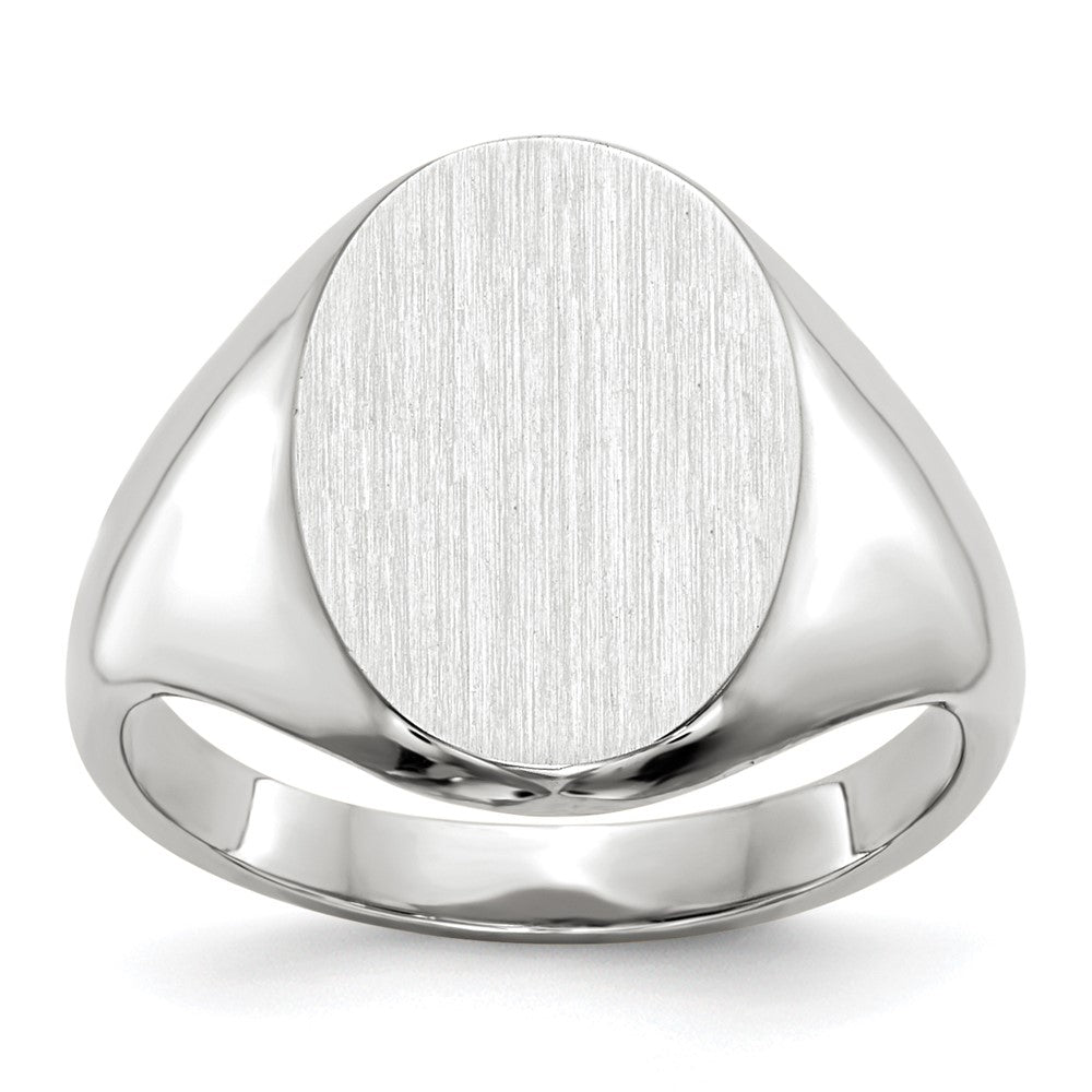 10K White Gold 11.5X8.0mm Closed Back Signet Ring