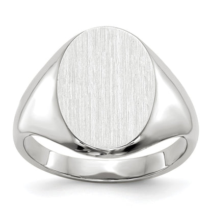 10K White Gold 11.5X8.0mm Closed Back Signet Ring