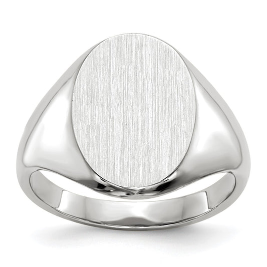 10K White Gold 11.5X8.0mm Closed Back Signet Ring