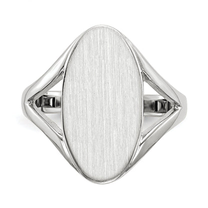 10K White Gold 17.0X9.0mm Closed Back Signet Ring