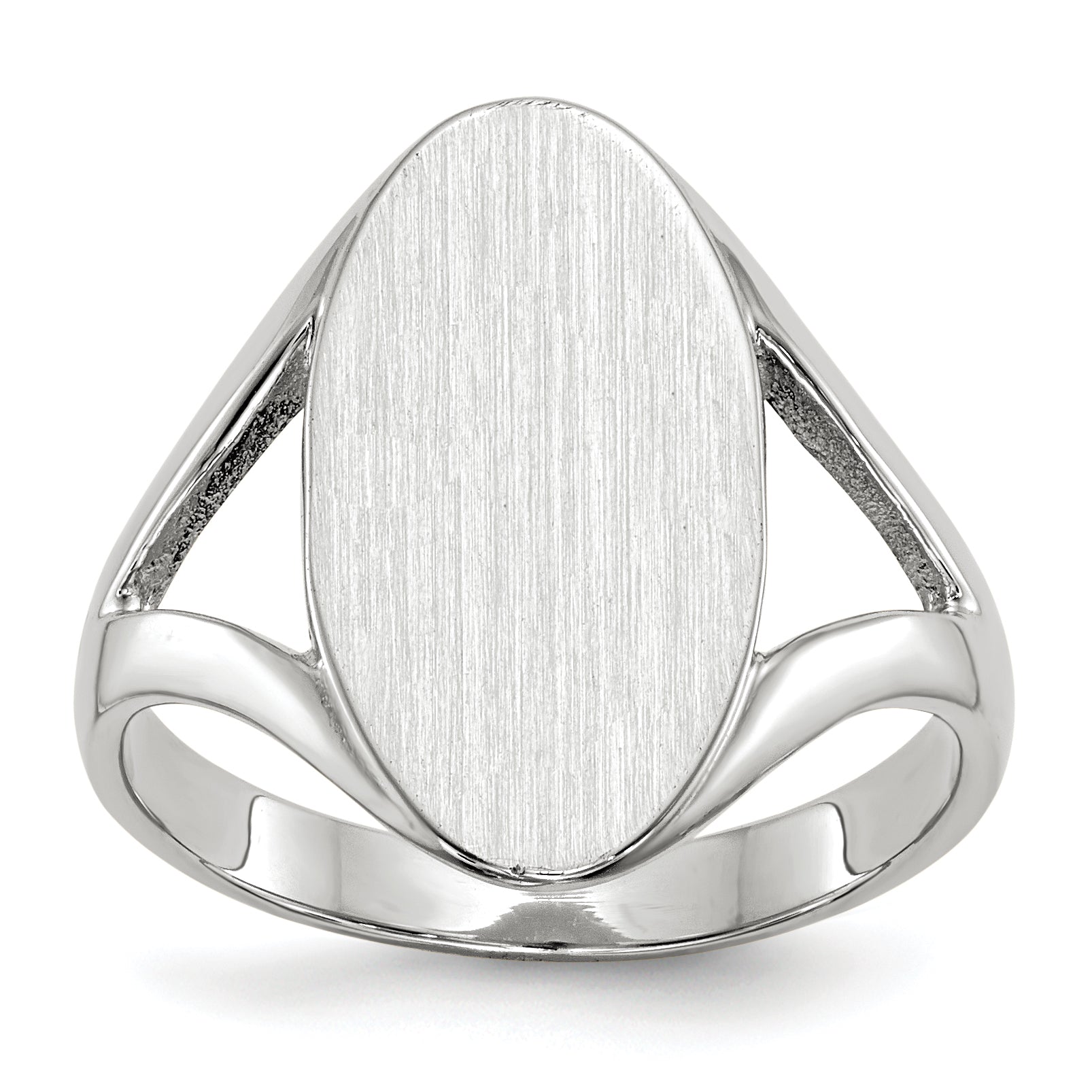 10K White Gold 17.0X9.0mm Closed Back Signet Ring