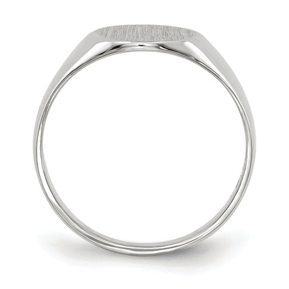 10K White Gold 9.0X9.5mm Closed Back Signet Ring