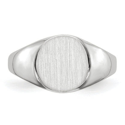 10K White Gold 9.0X9.5mm Closed Back Signet Ring