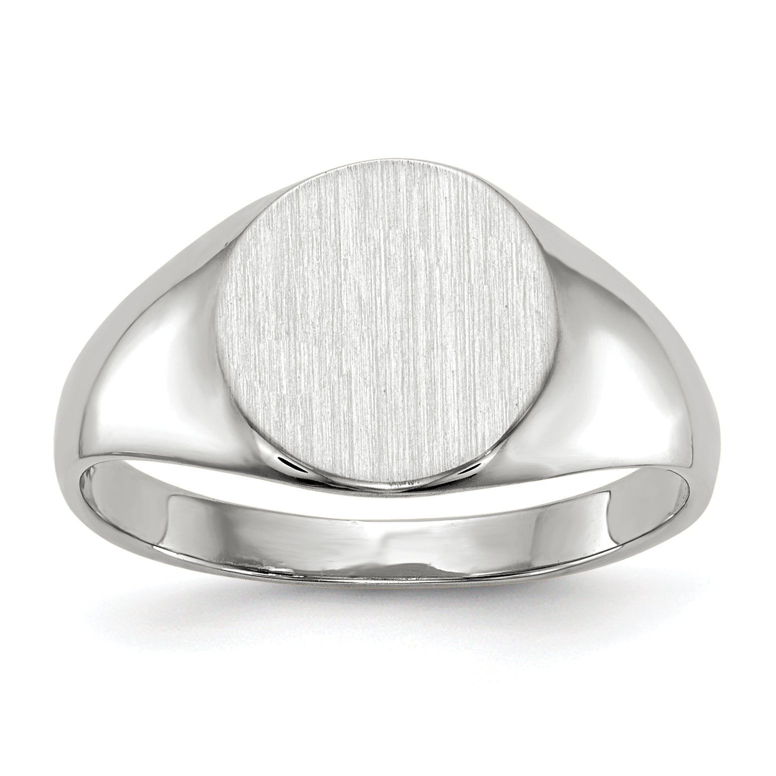 10K White Gold 9.0X9.5mm Closed Back Signet Ring