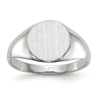 10K White Gold 9.0X9.5mm Closed Back Signet Ring