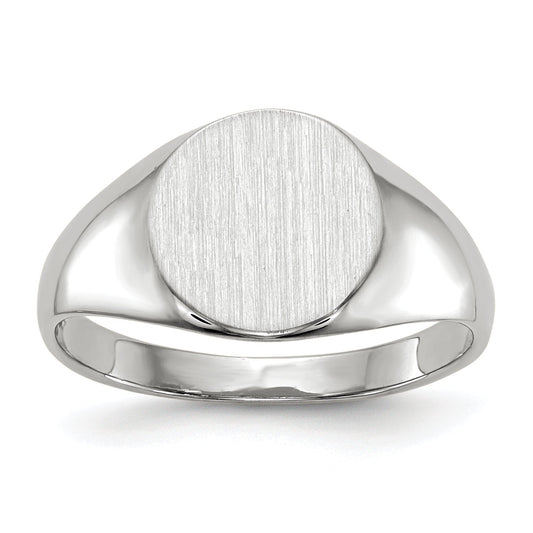 10K White Gold 9.0X9.5mm Closed Back Signet Ring